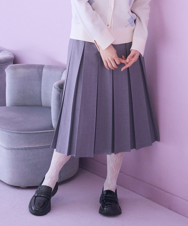 earth music&ecology タックプリーツミディスカート Gray