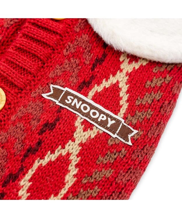 PET PARADISE スヌーピー ハグ 背開き ニット 《レッド》 小型犬 レッド