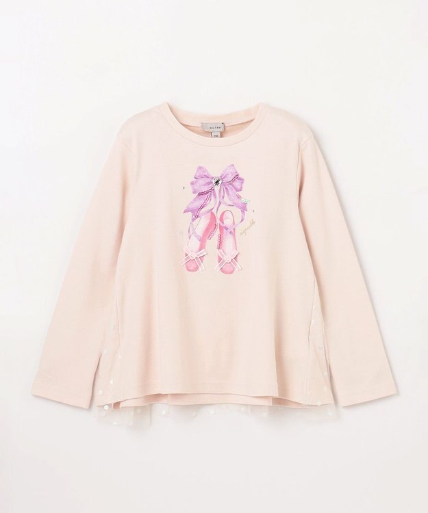 ANY KIDS トゥシューズバックシャン長袖Tシャツ エクリュ