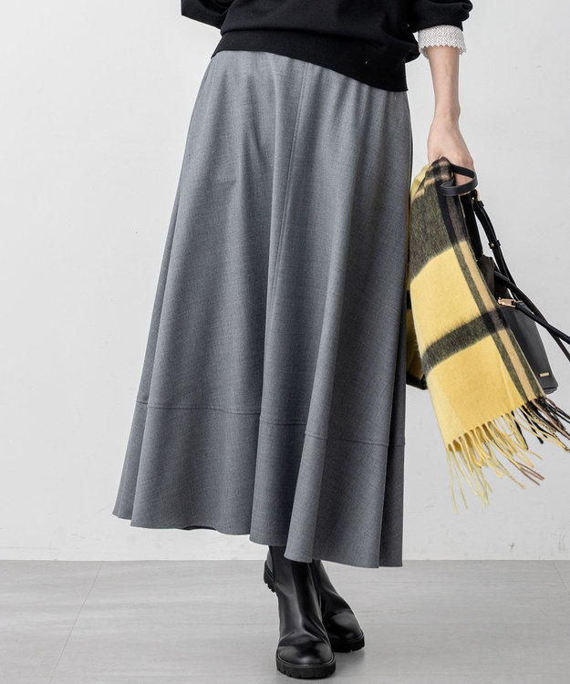 23区 【セットアップ対応】TWサキソニー フレア スカート ライトグレー系