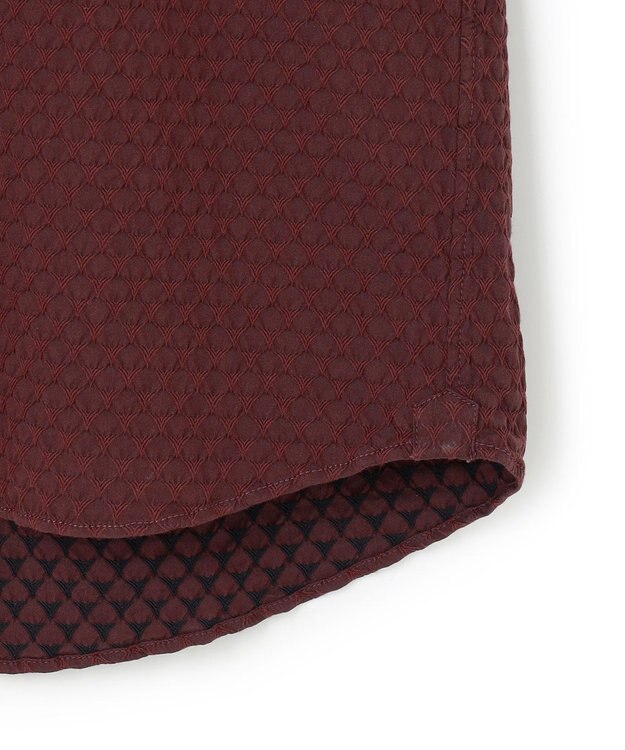 JOSEPH HOMME トライジャガードストレッチ　ウィングカラーシャツ ワイン系