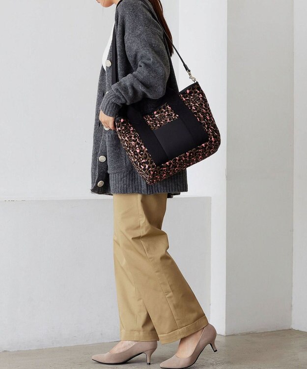 TOPKAPI 【TREASURE TOPKAPI】アニマルジャガード 2WAY ショルダー付き トートバッグ ブラウン