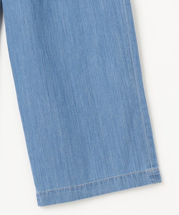 J.PRESS LADIES L 【洗える】5ozバージラコンパクト ワイド パンツ ダルブルー系