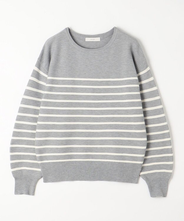 ANY 【洗濯機可能/8色展開】ハッピーカラーニット グレーベース×オフライン