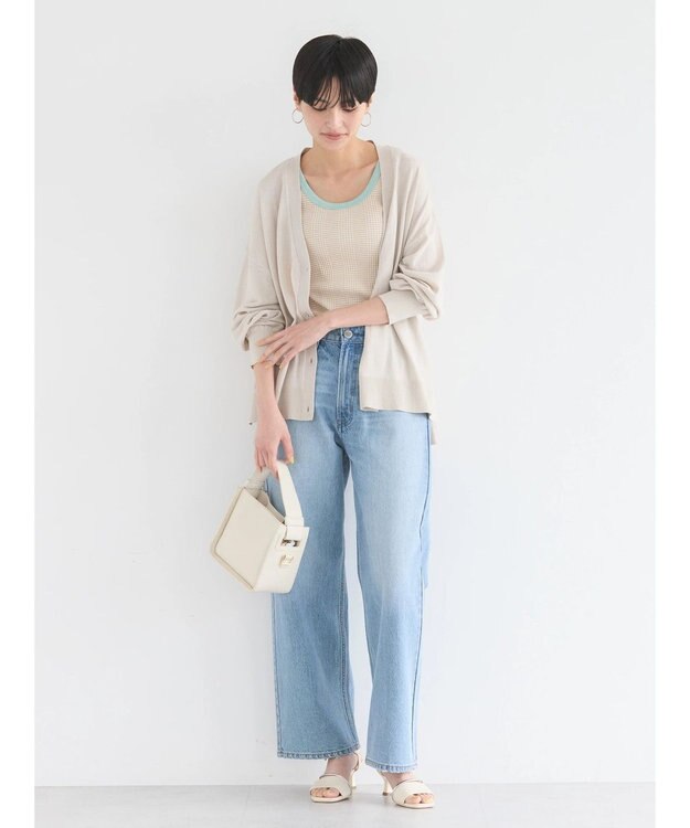 AMERICAN HOLIC ＵＶカットＶネックニットカーディガン Gray Beige