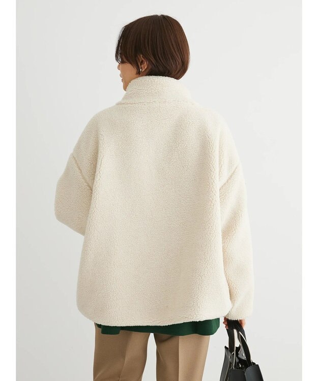 Green Parks スタンドカラーボアブルゾン Ivory