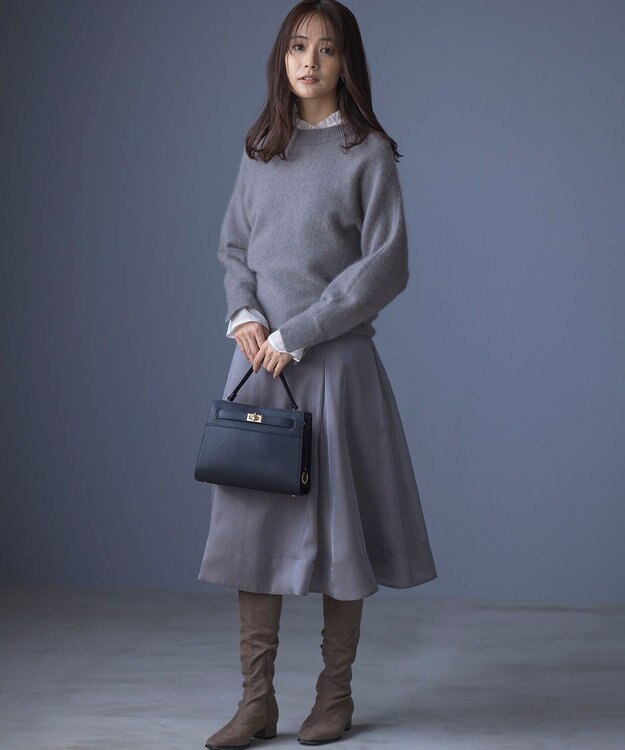 組曲 シャイニーオーガン ボウタイ付きブラウス アイボリー系