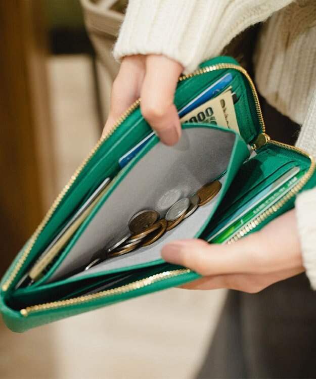 Atelier nuu 日本製 タッセルレザー loop ロングウォレットS グリーン