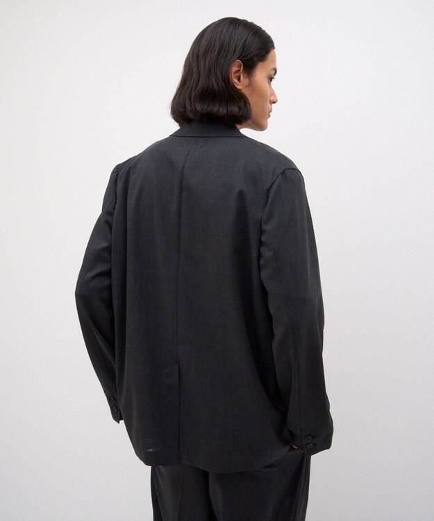 ATON TWIST WOOL GAUZE | テーラードジャケット - UNISEX CHARCOAL GRAY