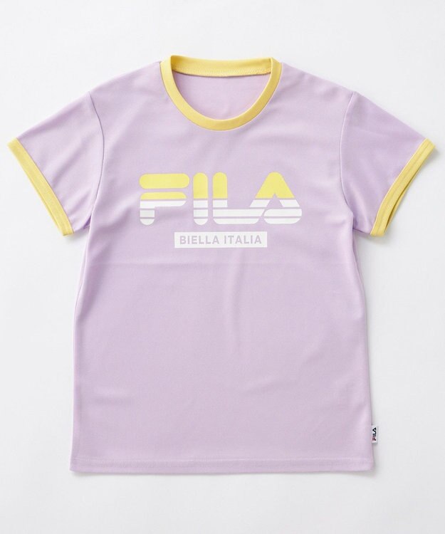 OP／FILA 【FILA】ブランドロゴ半袖リンガーTシャツ ラベンダー