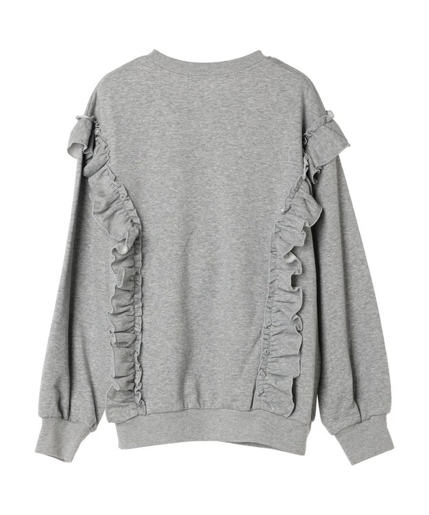 earth music&ecology フリルスウェットプルオーバー Light Gray