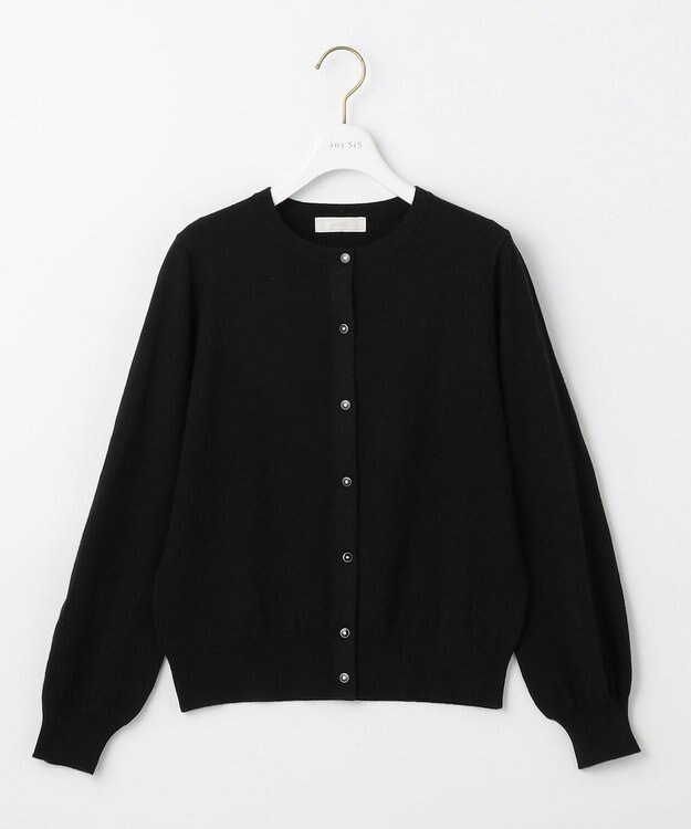 ANY SIS 【洗える】ウールブレンド カーディガン ブラック