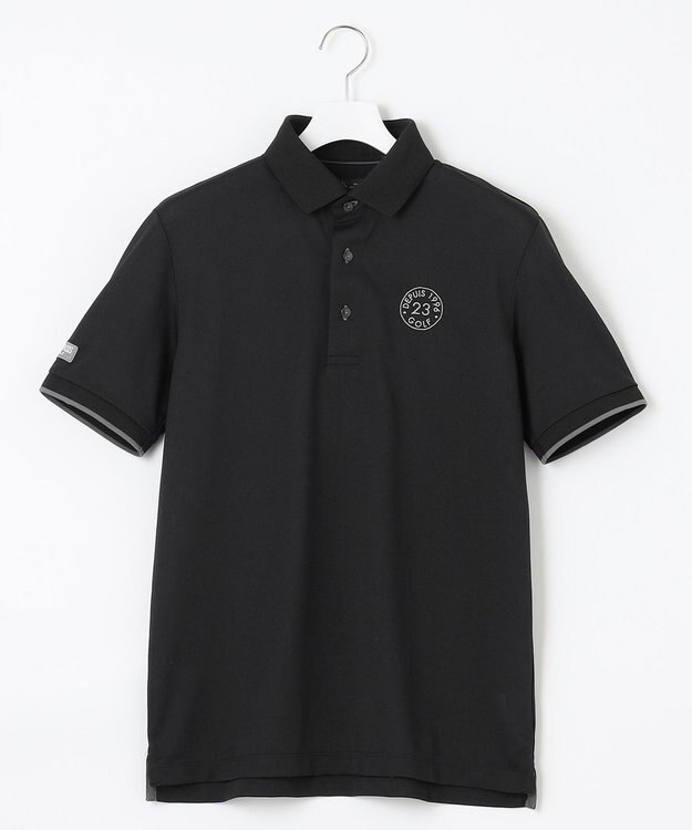 23区GOLF 【MEN】ポリエステルカノコ 半袖ポロシャツ ブラック系