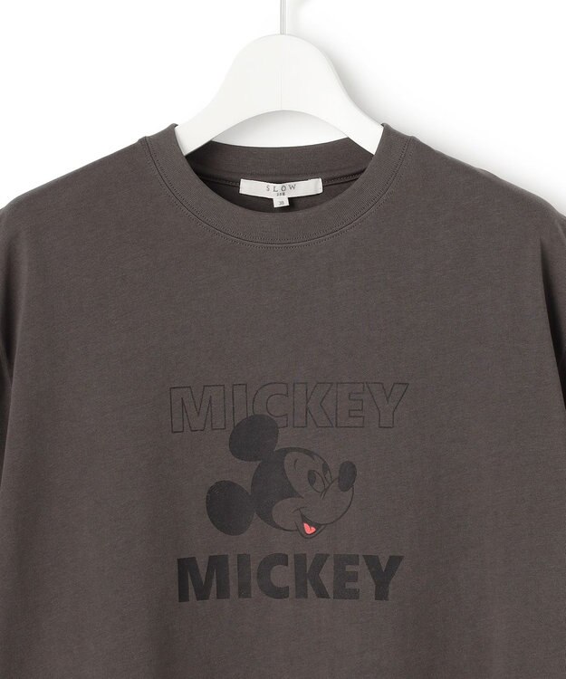 23区 【SLOW/一部店舗限定】Mickeyデザイン Tシャツ スチール