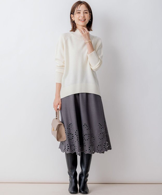 組曲 L ウォームレース スカート グレー系