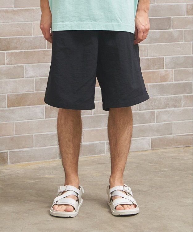 J.PRESS YORK STREET 【UNISEX】ナイロンワッシャー ショートパンツ ブラック系