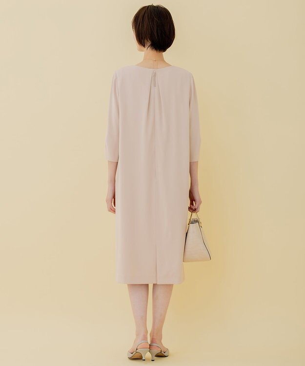 自由区 【XSサイズ～/洗える】ダブルフェイススーティング サックワンピース ピンク系