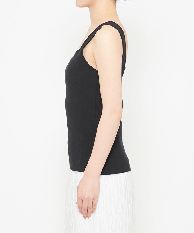 uncrave リネンニット スクエアタンクトップ ブラック