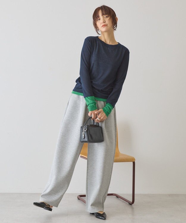 AMERICAN HOLIC 配色シアーレイヤードプルオーバー Green