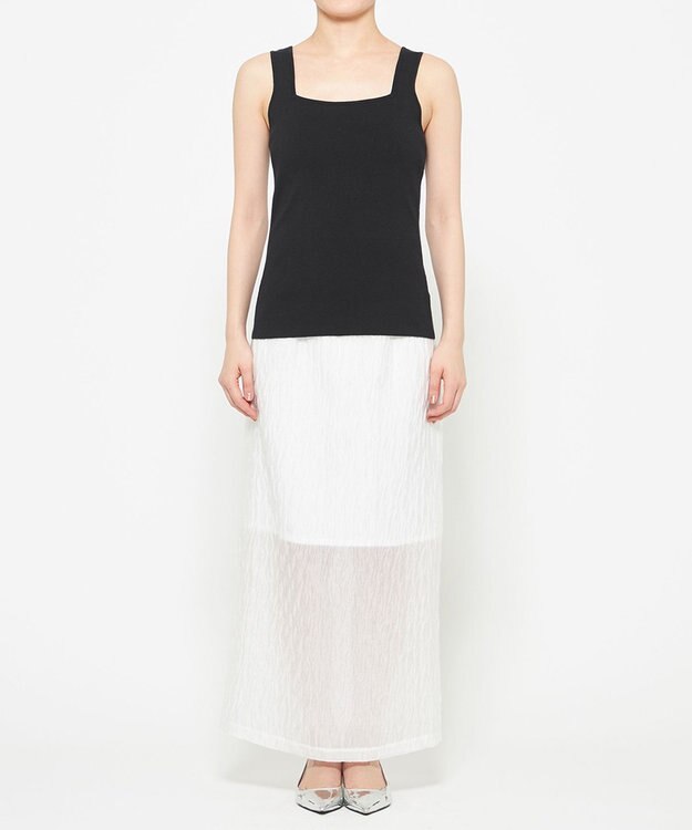 uncrave リネンニット スクエアタンクトップ ブラック