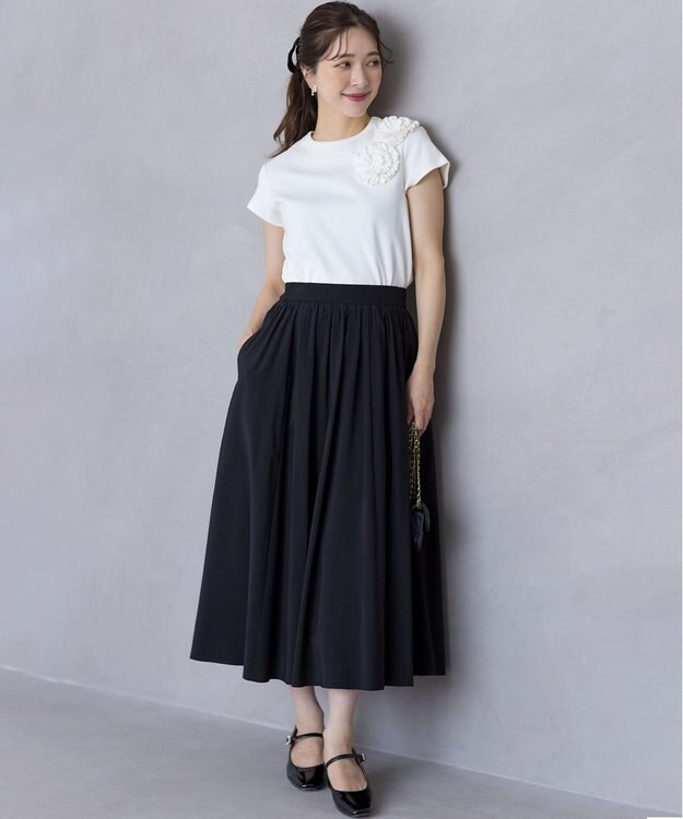 組曲 【レングス調整可能】バウンディングシャーティングスカート ブラック系