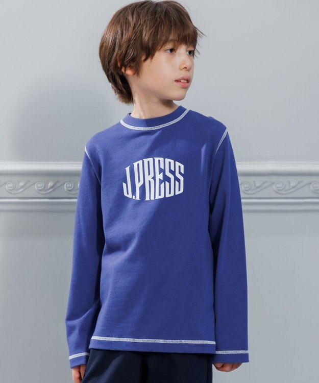 J.PRESS KIDS 【100-130cm】20/2 天竺ロゴ カットソー ダルブルー系