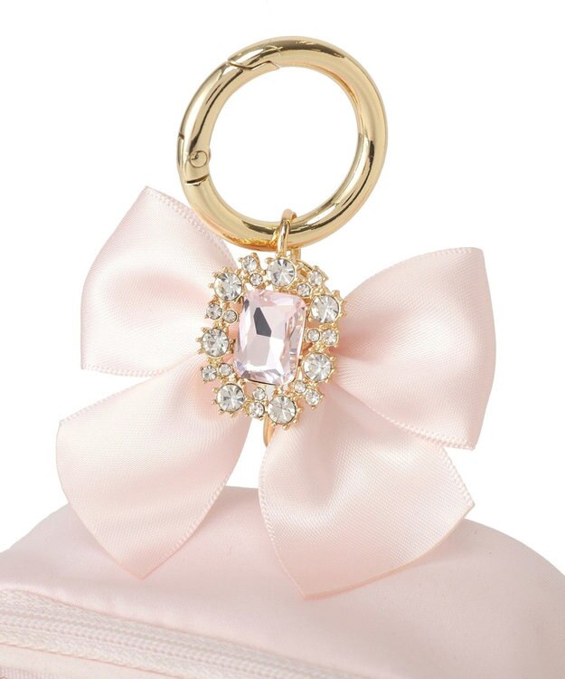 Maison de FLEUR ビジューリボンクリアポーチS Pink