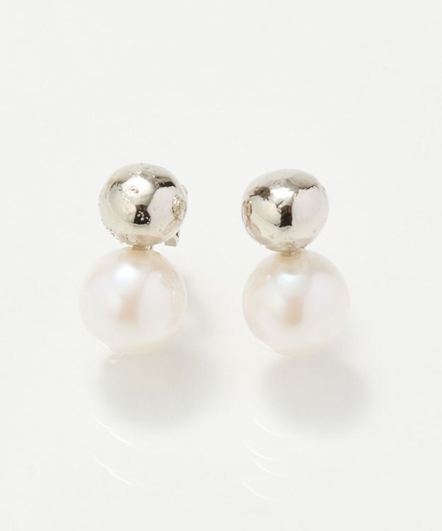 Phoebe ツインパールメタルイヤリング　シルバー シルバー