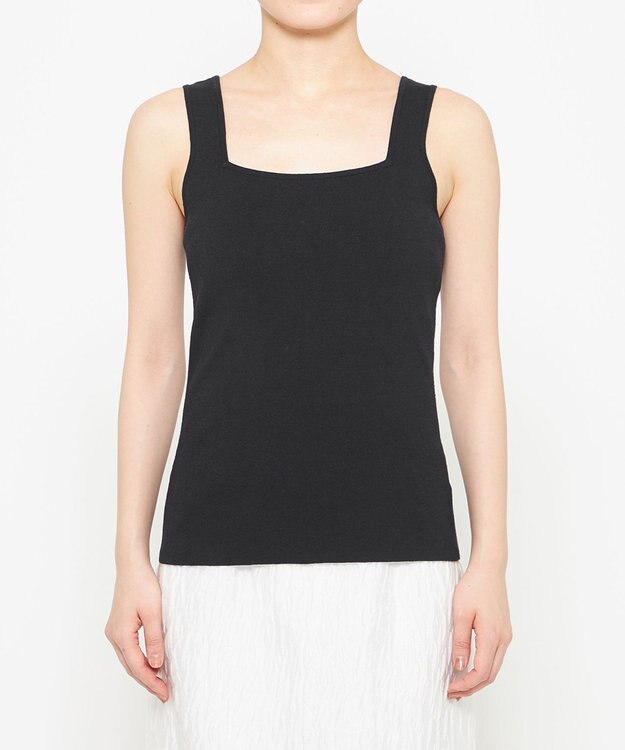 uncrave リネンニット スクエアタンクトップ ブラック