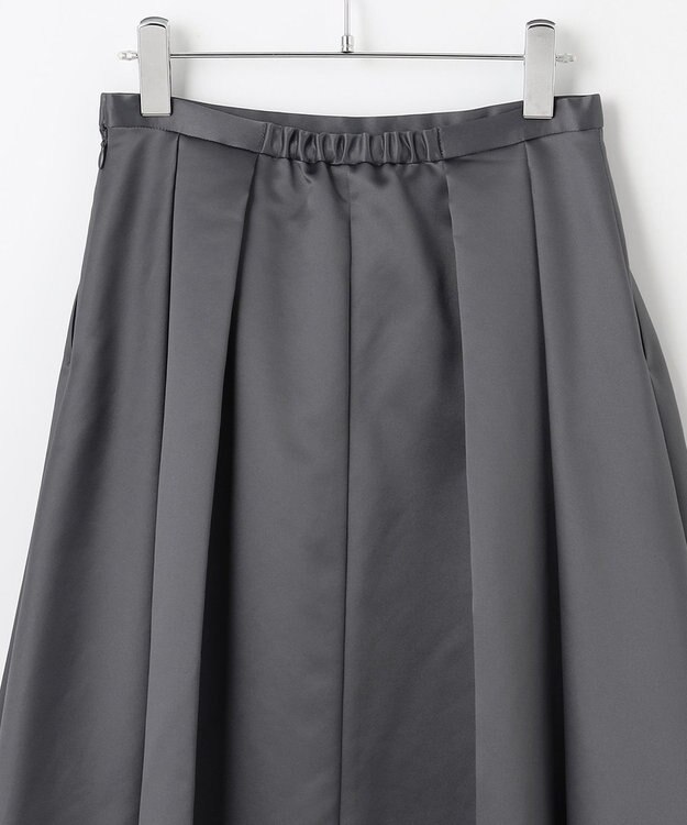 #Newans ヘビーサテンフレアースカート グレー