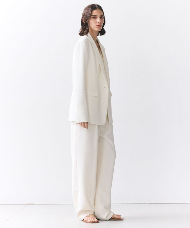 BEIGE， GYPSUM / シルキータッチ ショールカラージャケット Ecru