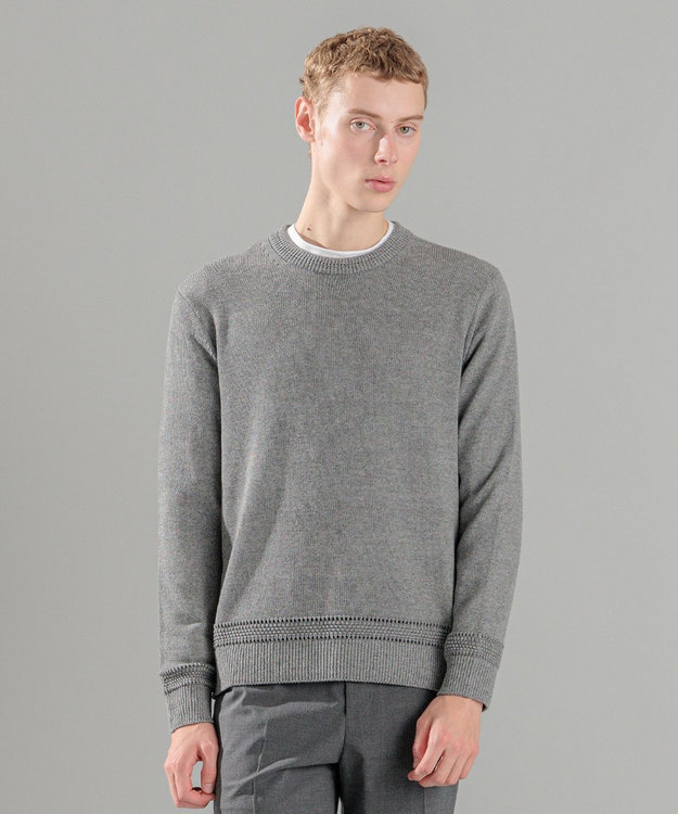 JOSEPH HOMME 【洗える】ハイツイストコード　クルーネックニット グレー系