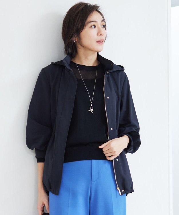 自由区 【カタログ掲載・撥水加工・洗える】コットンナイロンタッサー ブルゾン ネイビー