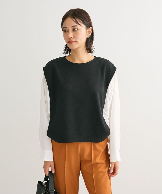 Green Parks リップルドッキングシャーリングプルオーバー Off White