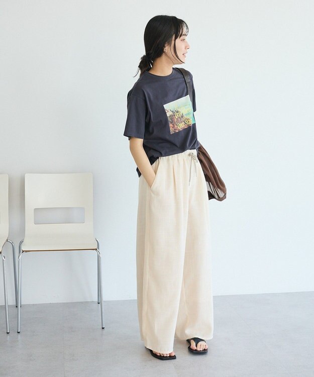 CRAFT STANDARD BOUTIQUE リネンライクワイドイージーパンツ Ivory