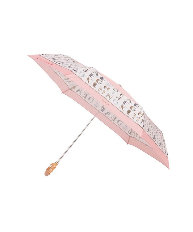 MOONBAT ポール & ジョー (PAUL & JOE ACCESSOIRES) ABC Garden アニマル 折りたたみ傘 竹手元 巾着型傘袋 ピーチ