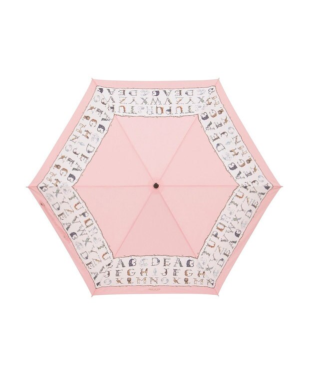 MOONBAT ポール & ジョー (PAUL & JOE ACCESSOIRES) ABC Garden アニマル 折りたたみ傘 竹手元 巾着型傘袋 ピーチ