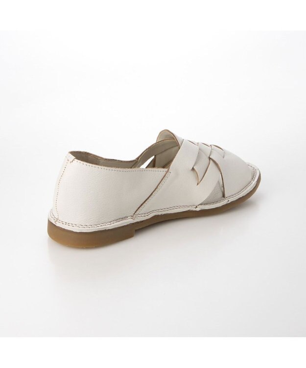 ing <ing>【サスティナブルシリーズ】編み込みデザインオープントゥシューズ ホワイト
