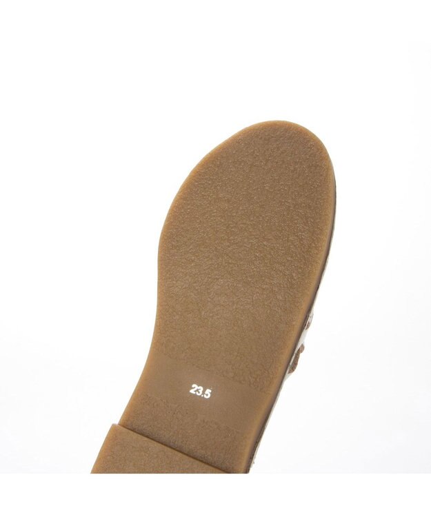 ing <ing>【サスティナブルシリーズ】編み込みデザインオープントゥシューズ ホワイト