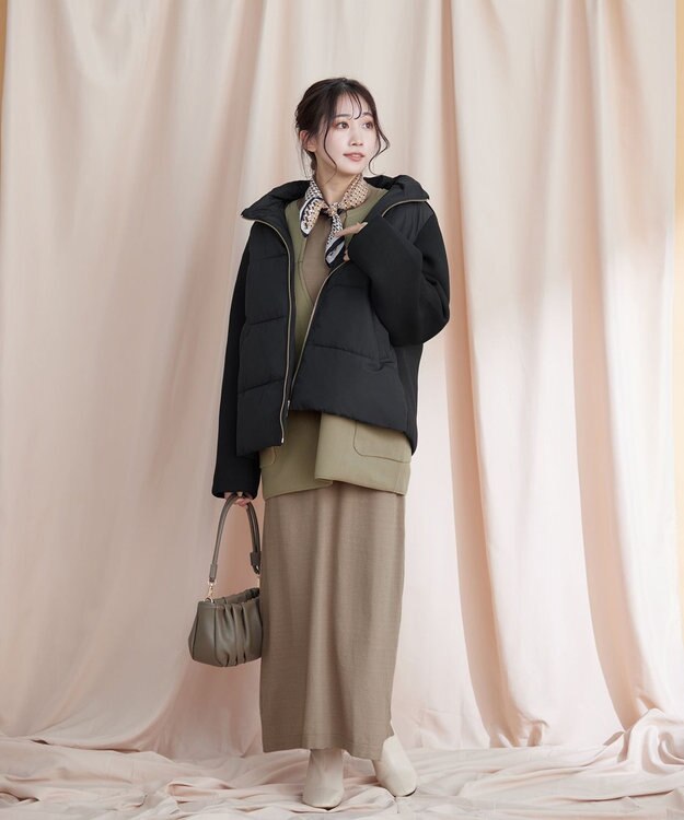 Tiaclasse 【2点セット】Wフェイスニットベスト＆ニットワンピース ベージュ