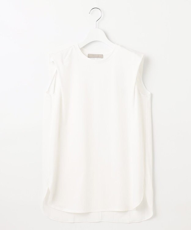 UNFILO 【吸水速乾/マシンウォッシャブル】ショルダータック カットソー ホワイト