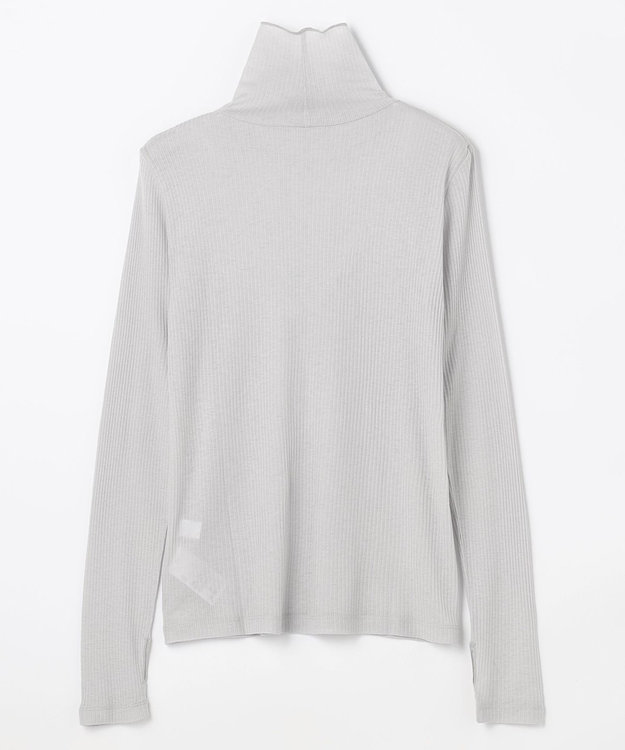 ANY L ウール混リブタートルネックカットソー グレー