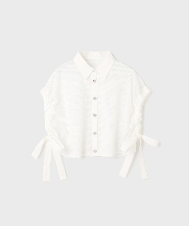 GRACE CONTINENTAL メッシュポンチョシャツ ホワイト