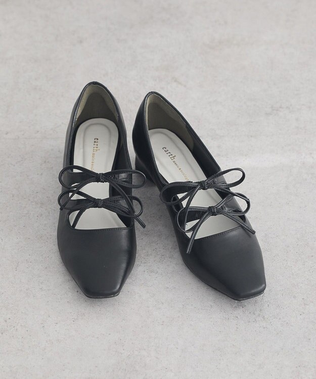 earth music&ecology Ｗリボンパンプス Black