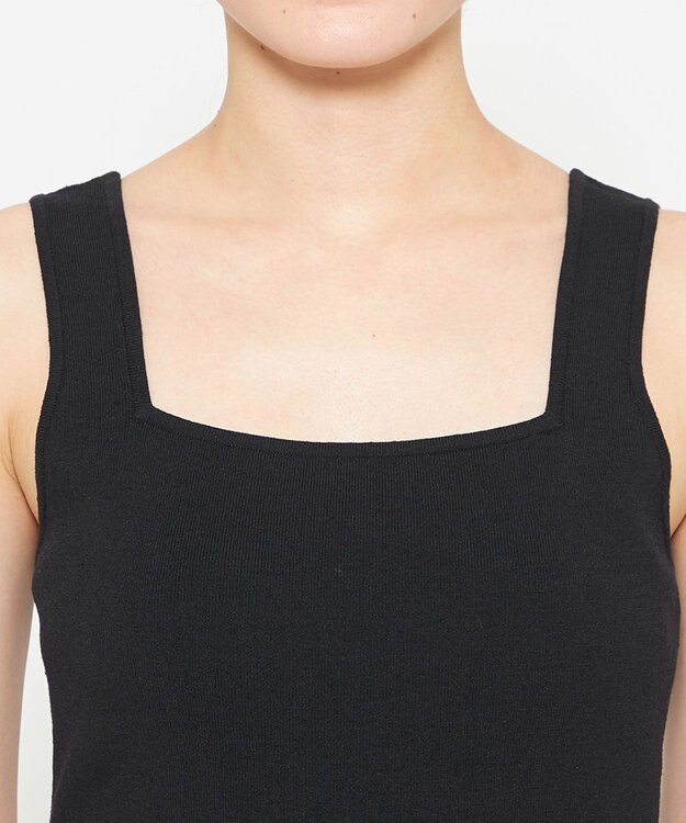 uncrave リネンニット スクエアタンクトップ ブラック