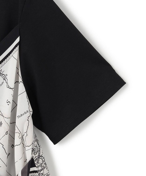 23区 S 【先行予約】スカーフコンビジャージー カットソー ブラック×オフ