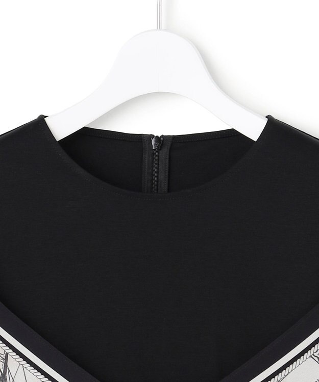 23区 S 【先行予約】スカーフコンビジャージー カットソー ブラック×オフ