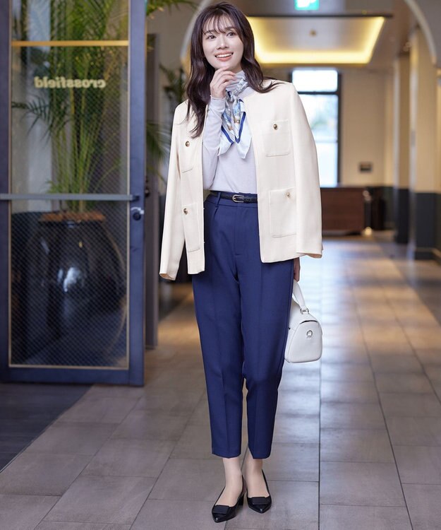 Tiaclasse 【洗える】ワッフルピケジャケット オフホワイト