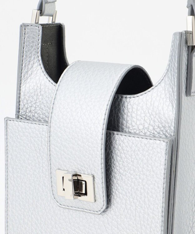 23区 シュリンクフェイクレザーミニショルダー シルバー系