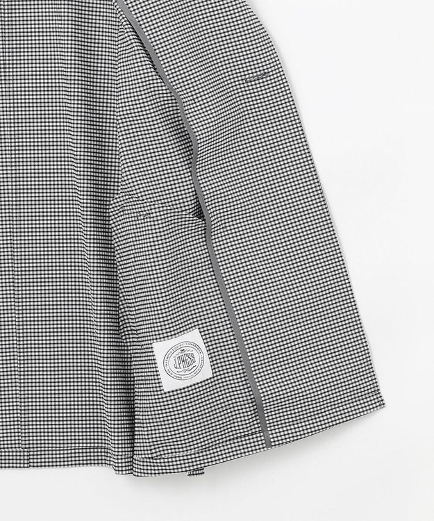J.PRESS LADIES S 【洗える】Lightストレッチギンガム ダブル トレンチコート ブラック×ライトグレーギンガム系